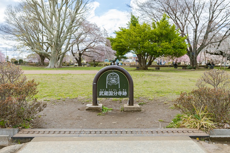 【写真】ぶんじ寮近くの公園にある武蔵国分寺跡の看板